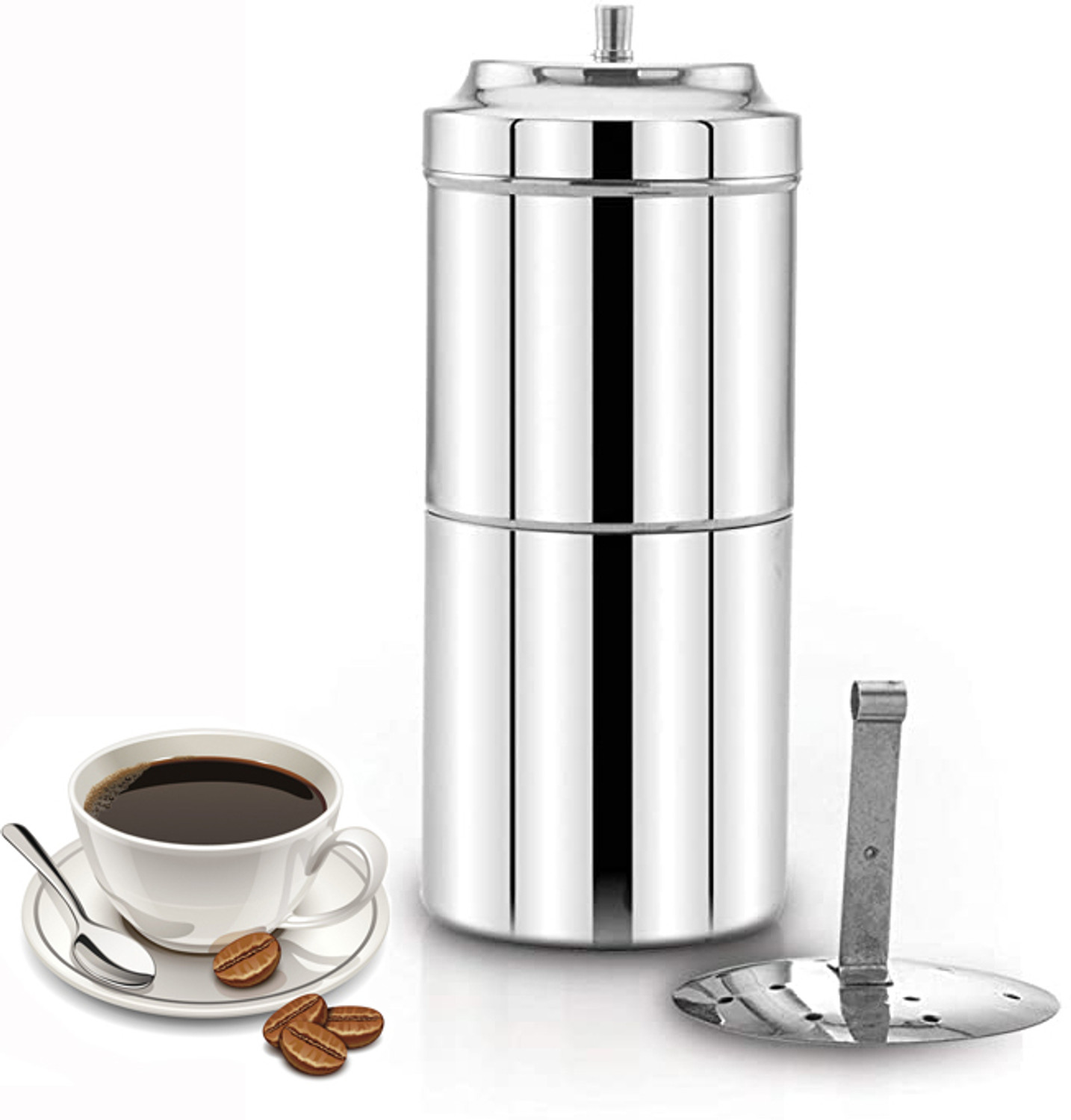 Image of Prithi Home's and Kitchen 300 ml Stainless steel Coffee Maker 5 Cups Coffee Maker (Silver)