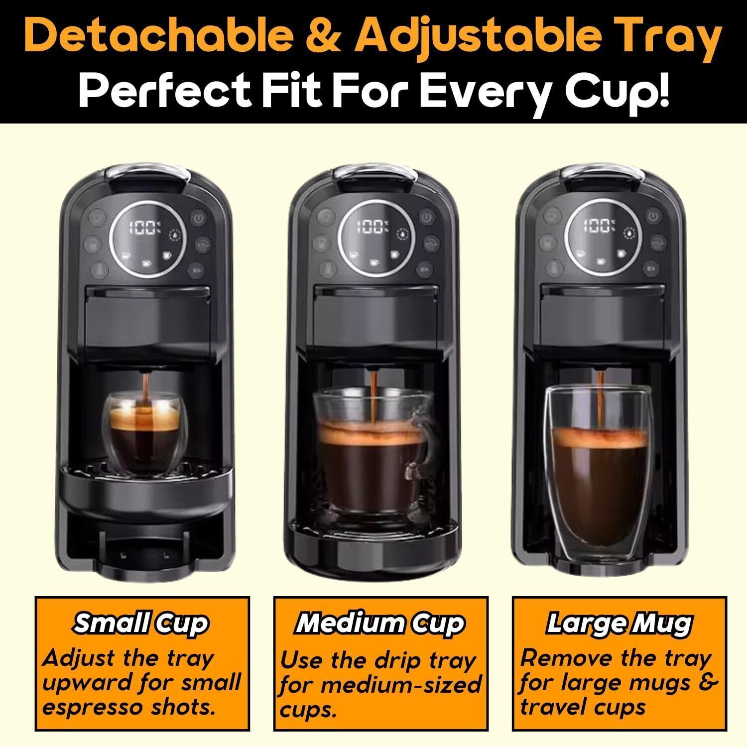 Image of InstaCuppa 3-in-1 Espresso Coffee Maker | Works with Ground Coffee, Pods & Capsules 6 Cups Coffee Maker