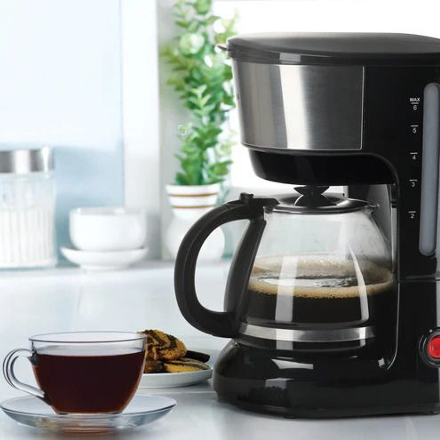Image of Glen SA9052CMNEW Coffee Brewer Machine for Home & Office 750 ML | Anti-drip system 600 W | Made of ABS Plastic 6 Cups Coffee Maker