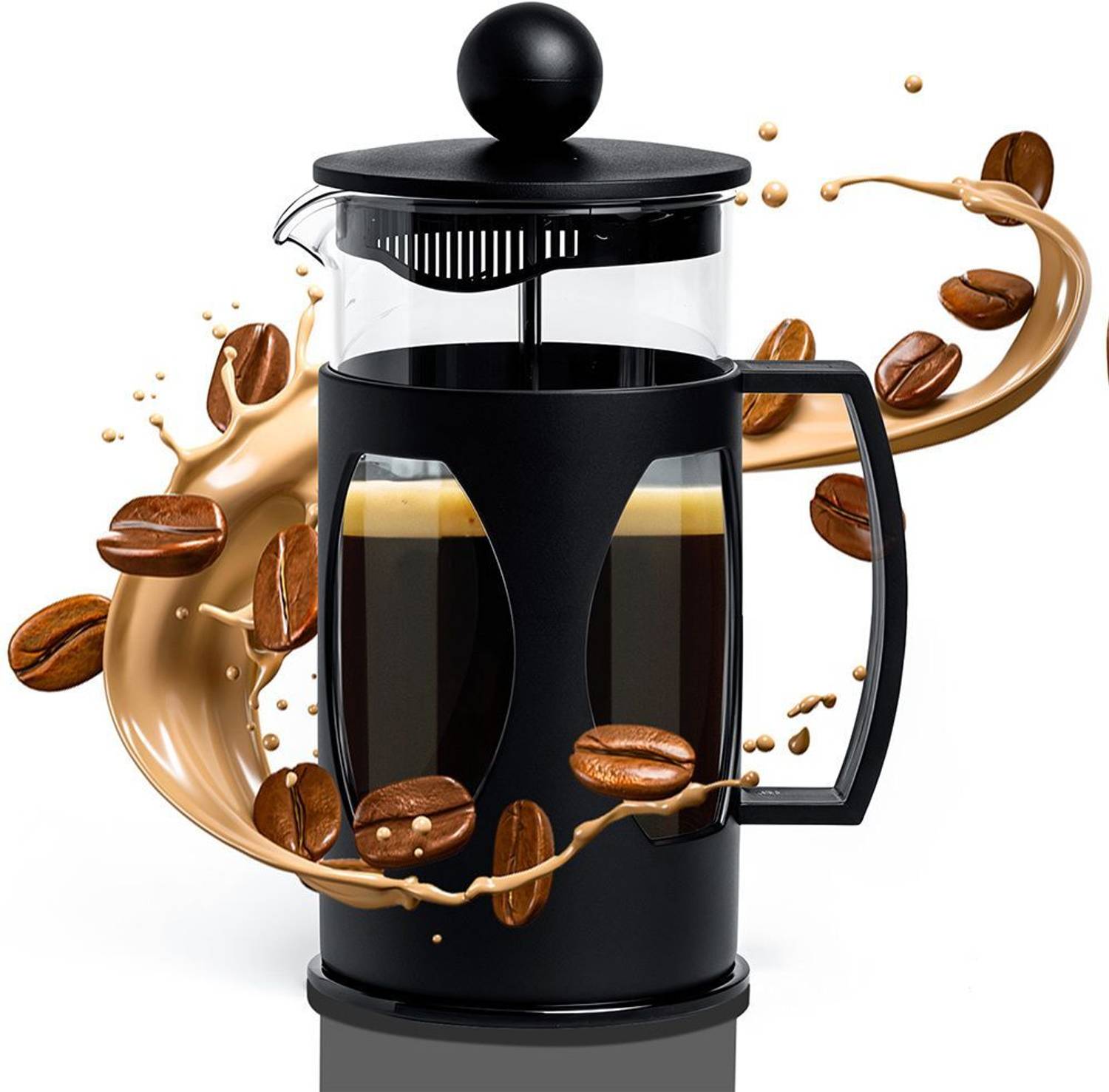 Birch & Co. French Press Coffee Maker, Stainless Steel & Borosilicate Glass, Lightweight 4 Cups Coffee Maker