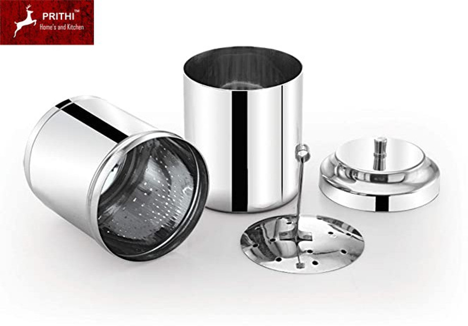 Image of Prithi Home's and Kitchen 300 ml Stainless steel Coffee Maker 5 Cups Coffee Maker (Silver)