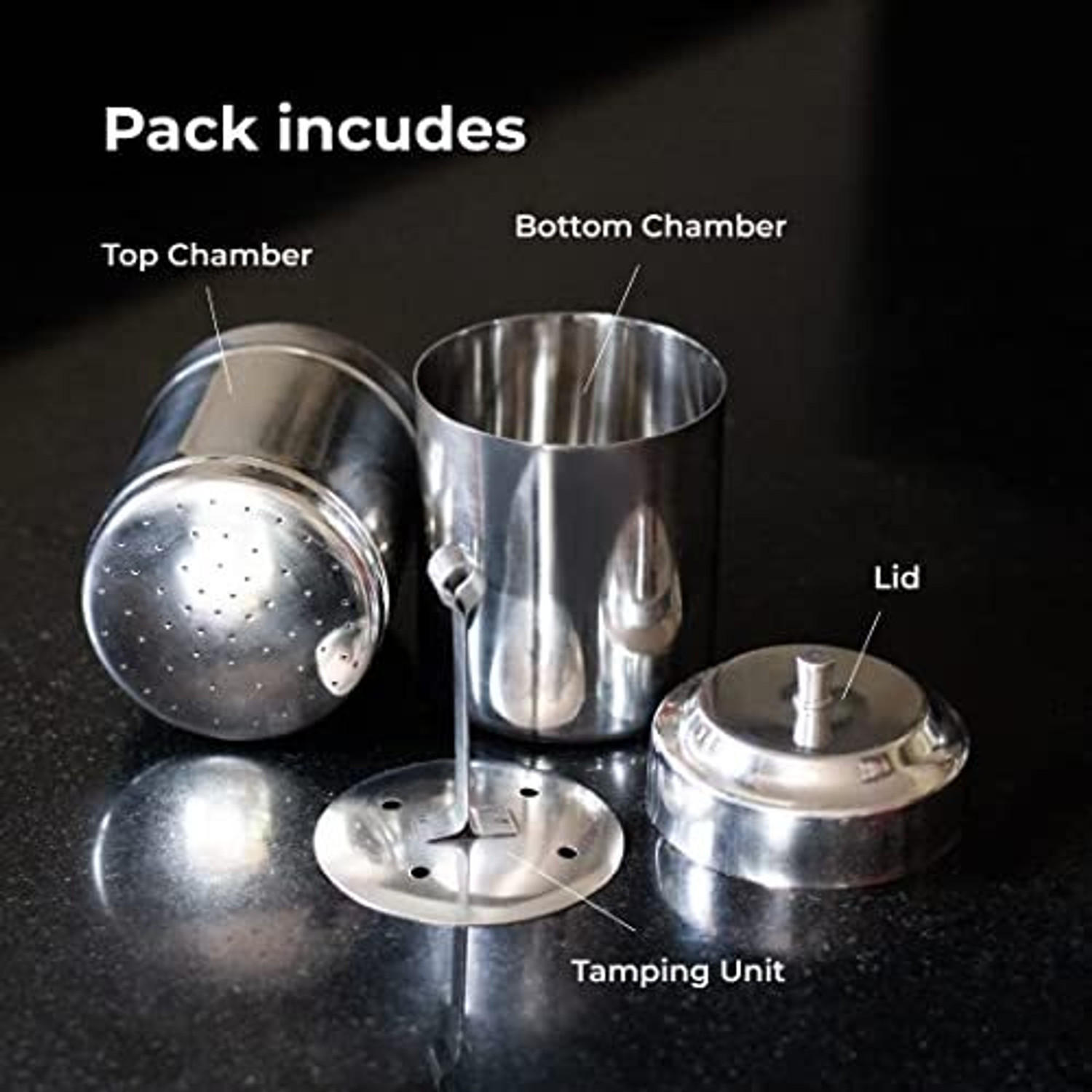 Image of MISSIPPI 300 ml South indian Stainless Steel Drip coffee Maker Indian Coffee Filter