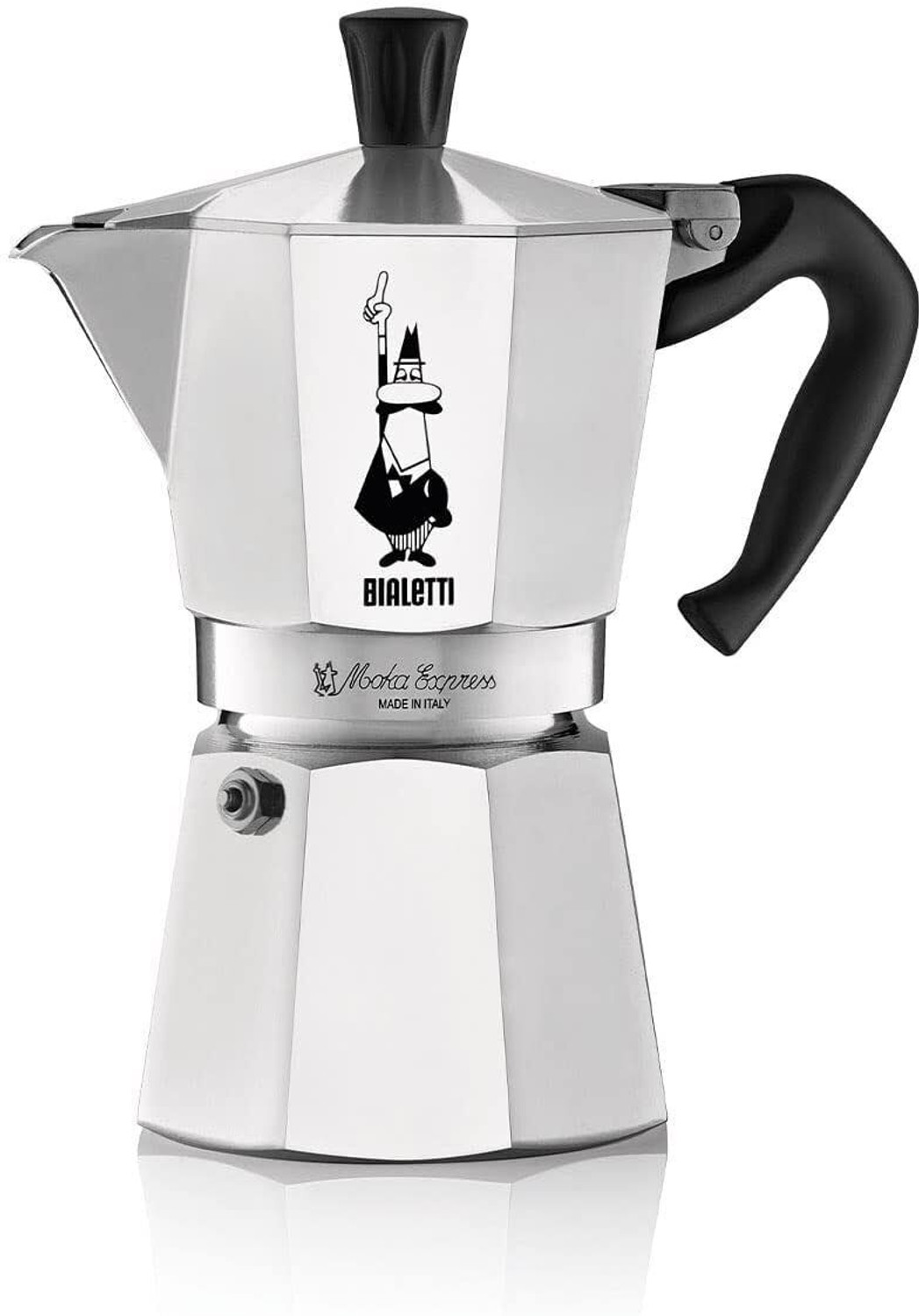 Image of Bialetti Moka Express Stove Top Espresso Coffee Maker Acrylic Handle & Knob 2 cups 6 Cups Coffee Maker