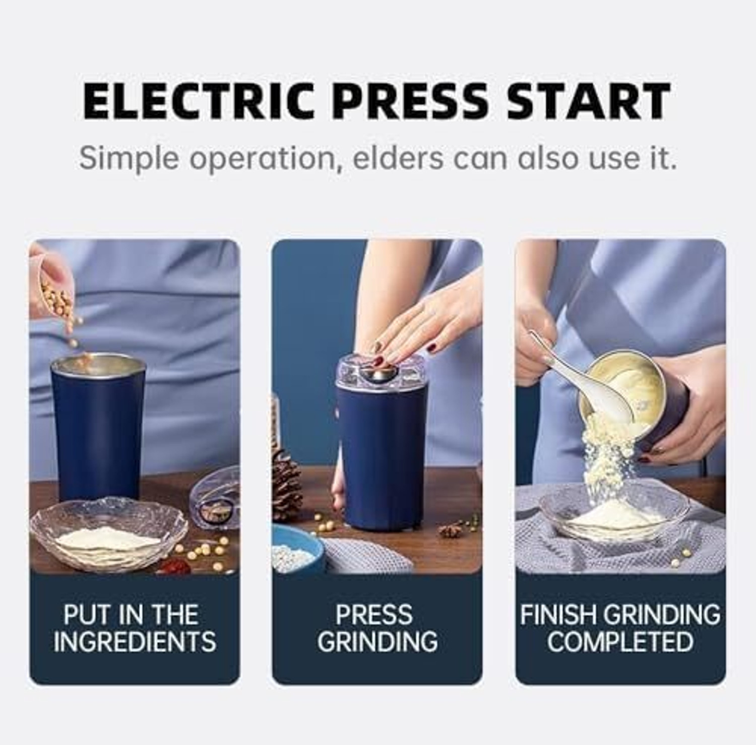 Image of RAY OF KHODIYAR Coffee Grinder Electric, Mini Grinder, Coffee Beans Grinder - Portable Grinder 40 W Mixer Grinder