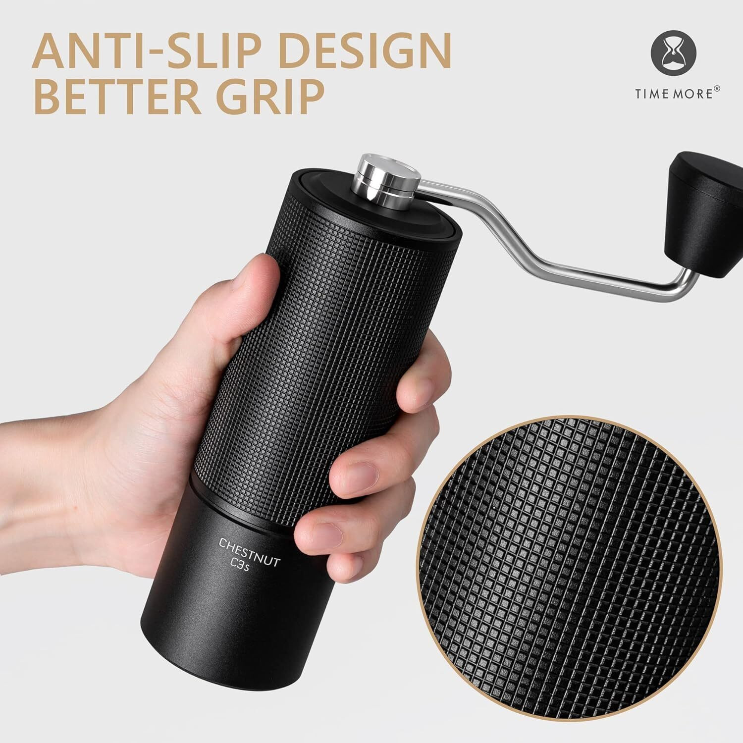 Image of TIMEMORE Chestnut C3S Manual Coffee Grinder Conical Burr Portable Hand Coffee Grinder 2 Cups Coffee Maker