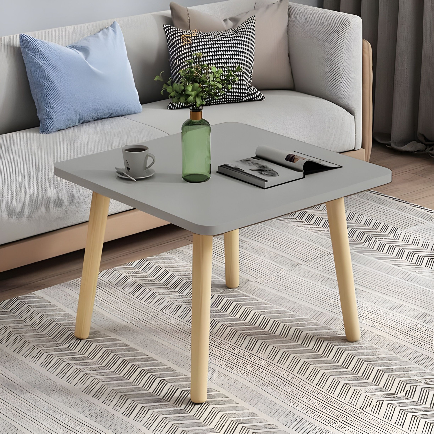 Image of etiquette art Side Table, Coffee Table End Table Accent Table Living Room Bedroom,18 inch Engineered Wood Coffee Table