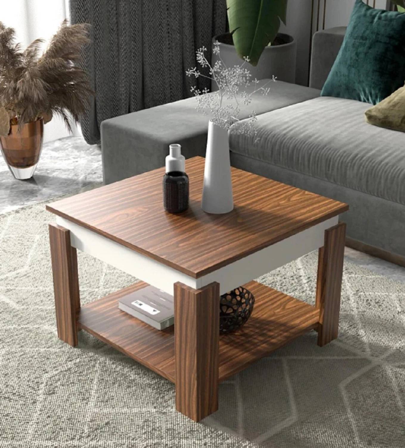 Cherry Wood Alex Particle Board Engineered Wood Coffee Table