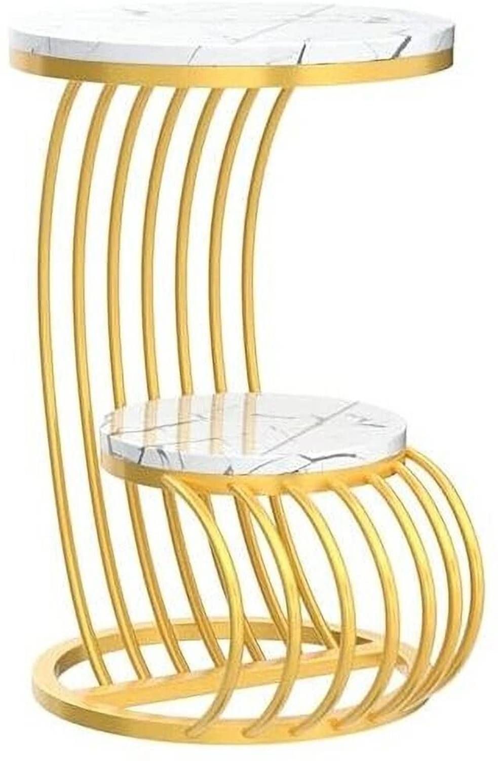 Paradise Enterprises Tier Metal Frame Coffee Table End Table Marb