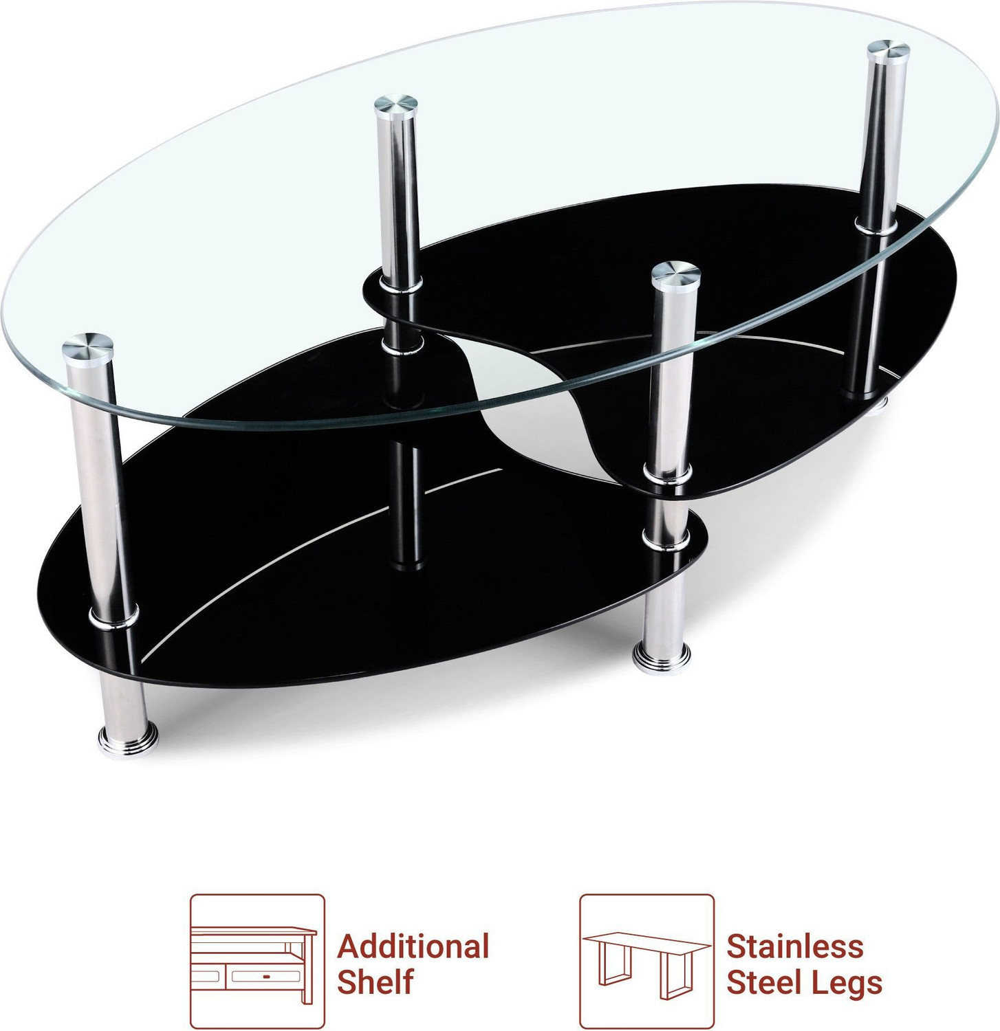 Image of Flipkart Perfect Homes Eclipse Glass Coffee Table