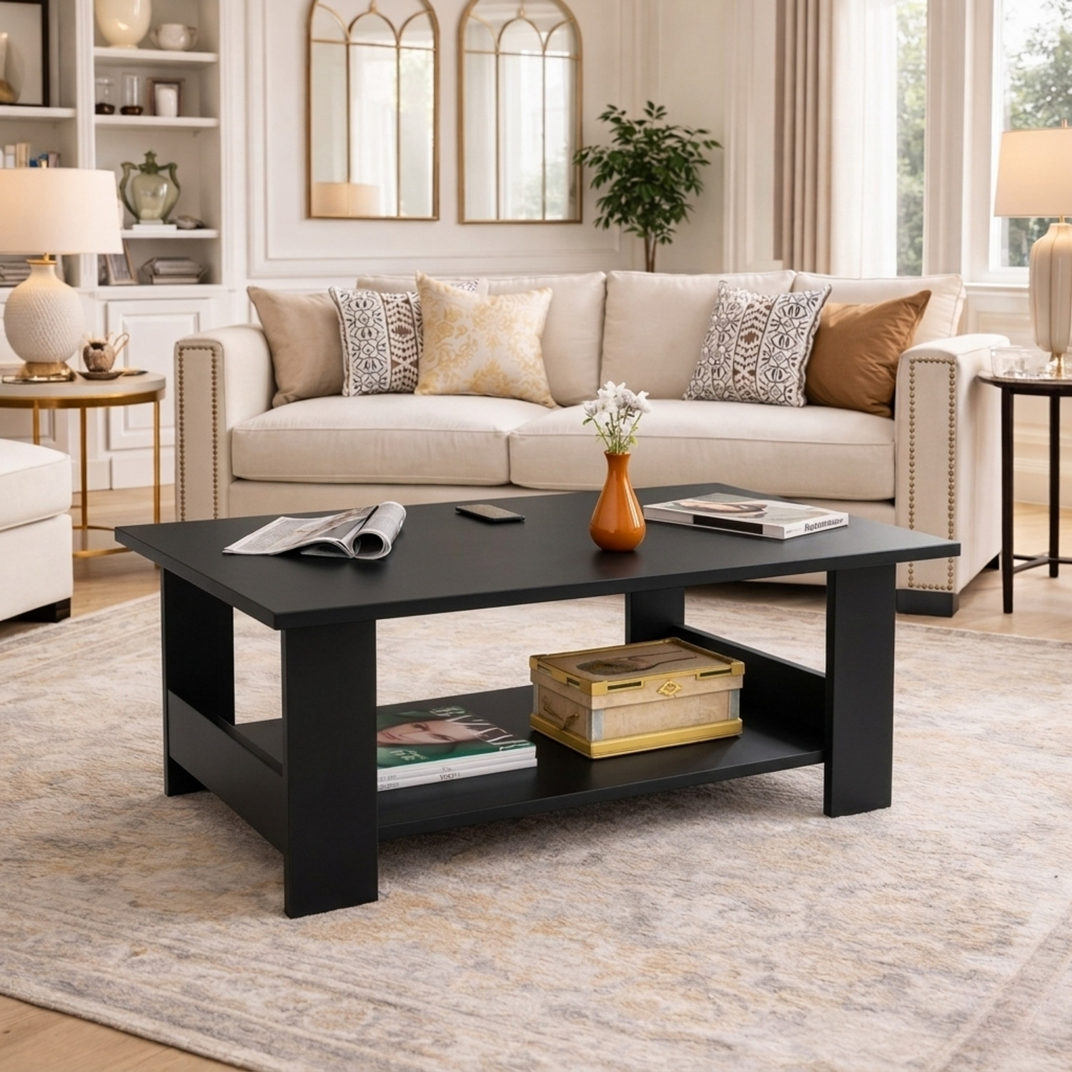 Image of Flipkart Perfect Homes Multipurpose Coffee Table, Console Table, Sofa Table Easy To Assemble Engineered Wood Coffee Table