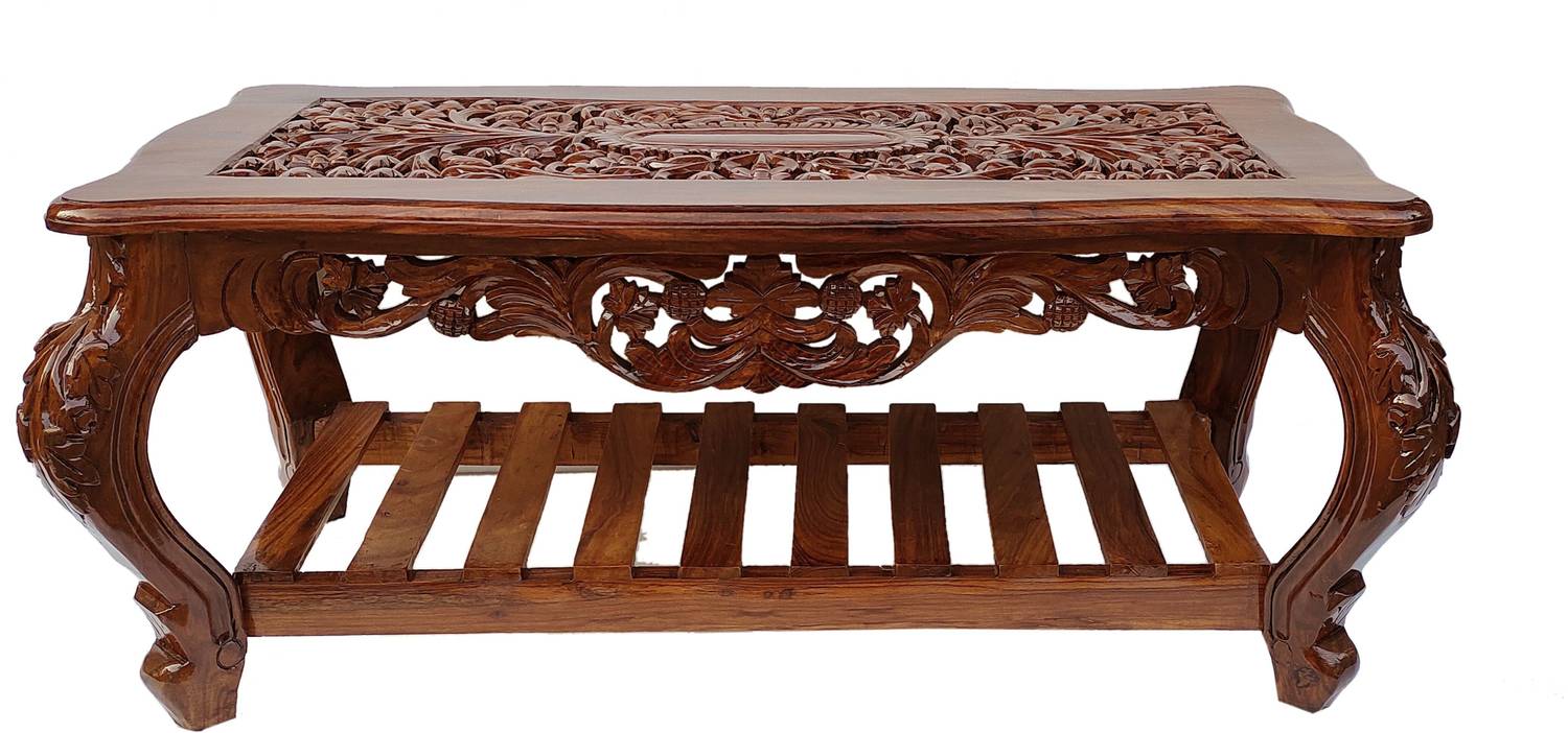 W.S.HANDICRAFTS Solid Wood Coffee Table (Finish Color - honey fin