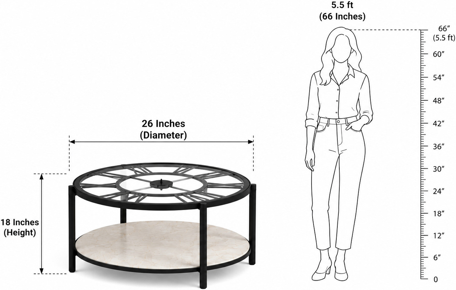 Image of Originn Furniture Premium Luxury Coffee Table | Center Table | Tea Table For Living Room Glass Coffee Table