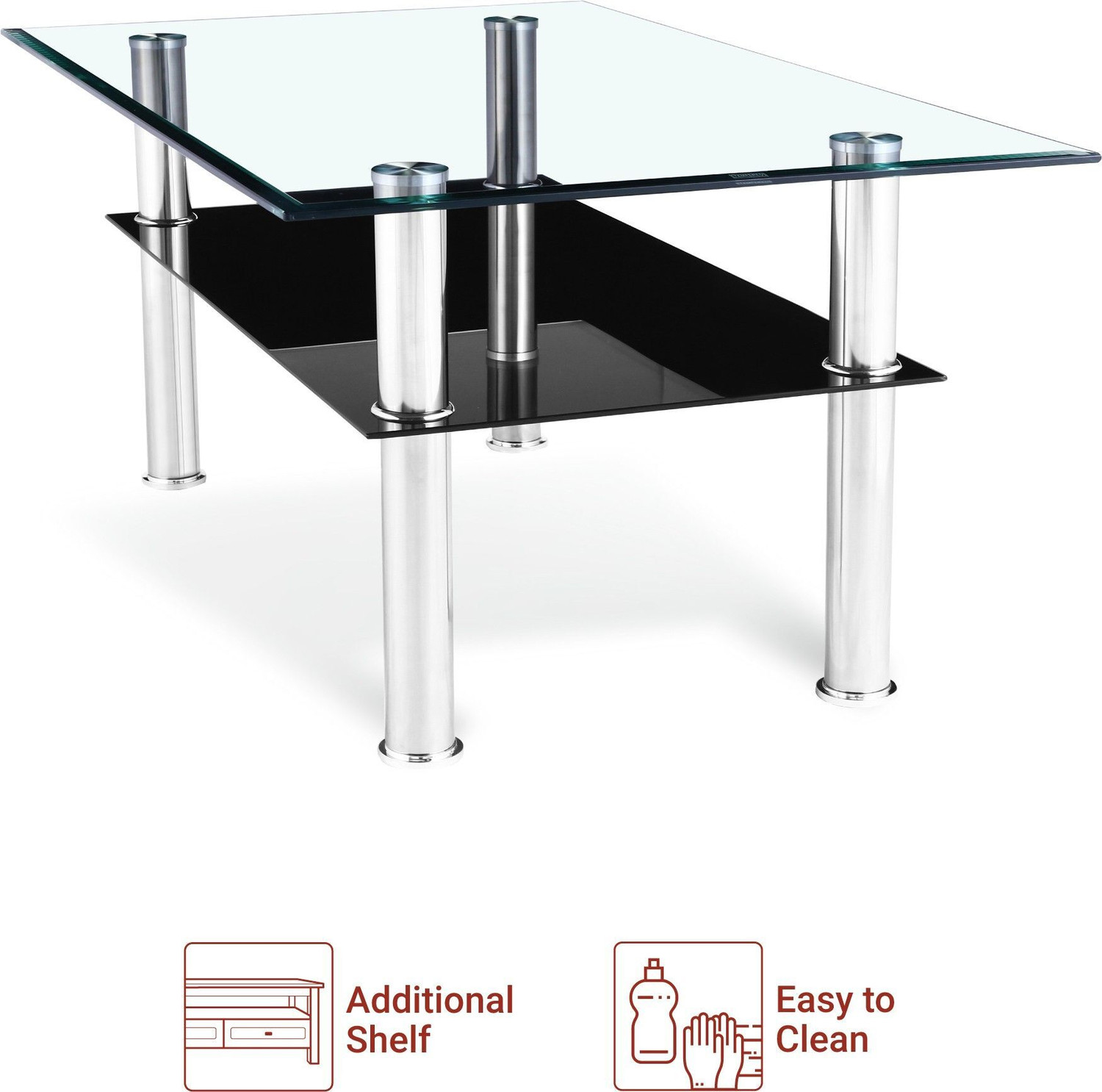 Image of Flipkart Perfect Homes Cluedo Glass Coffee Table