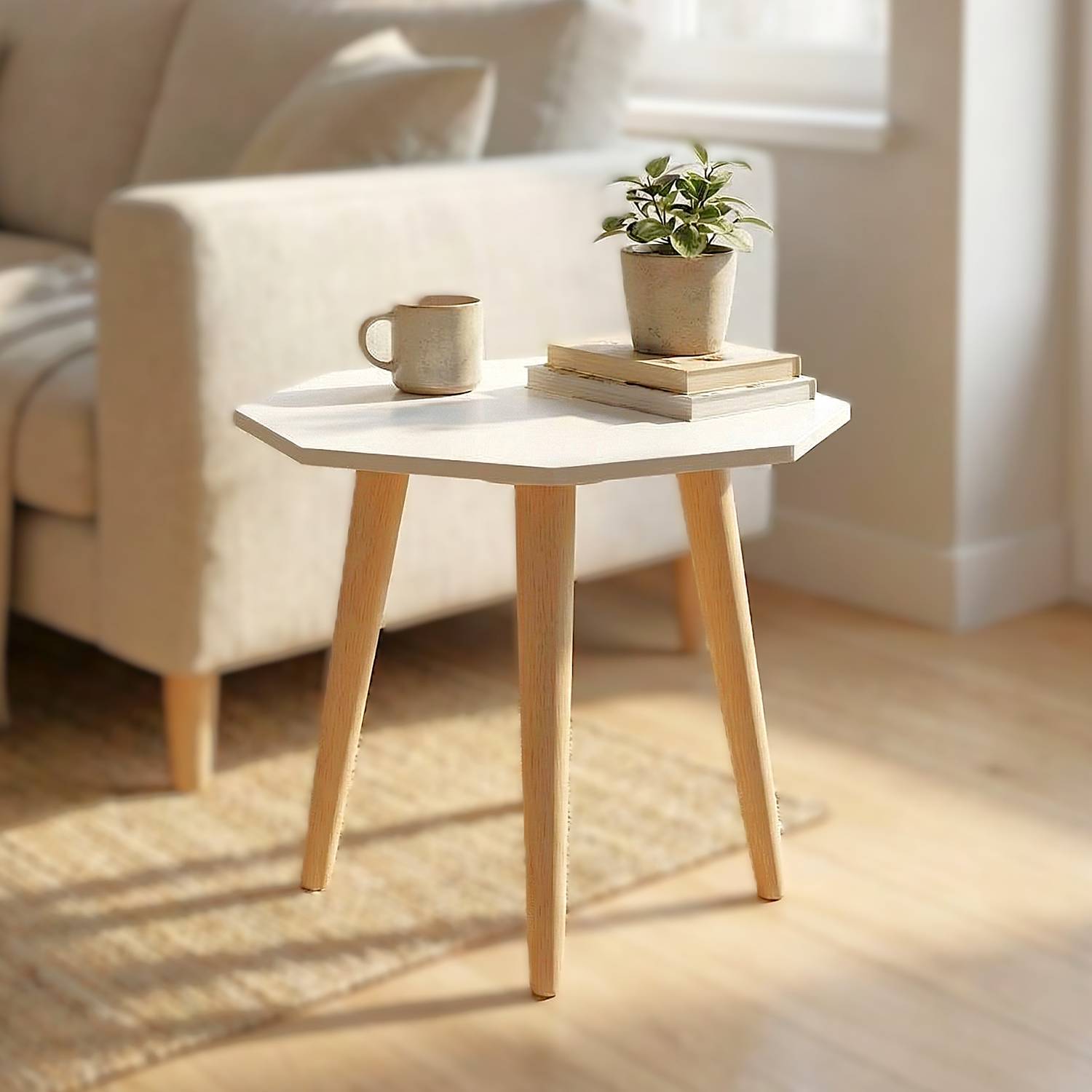 ZACKINZ Coffee table with an engineered wood top, living room sid