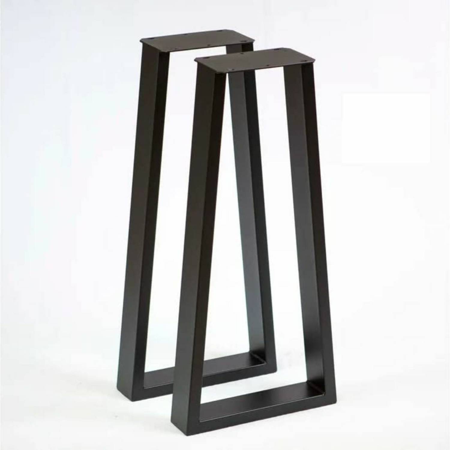 VENTUOS Trapezoid Console Table Legs, Black Powder Coated , 1 Pai