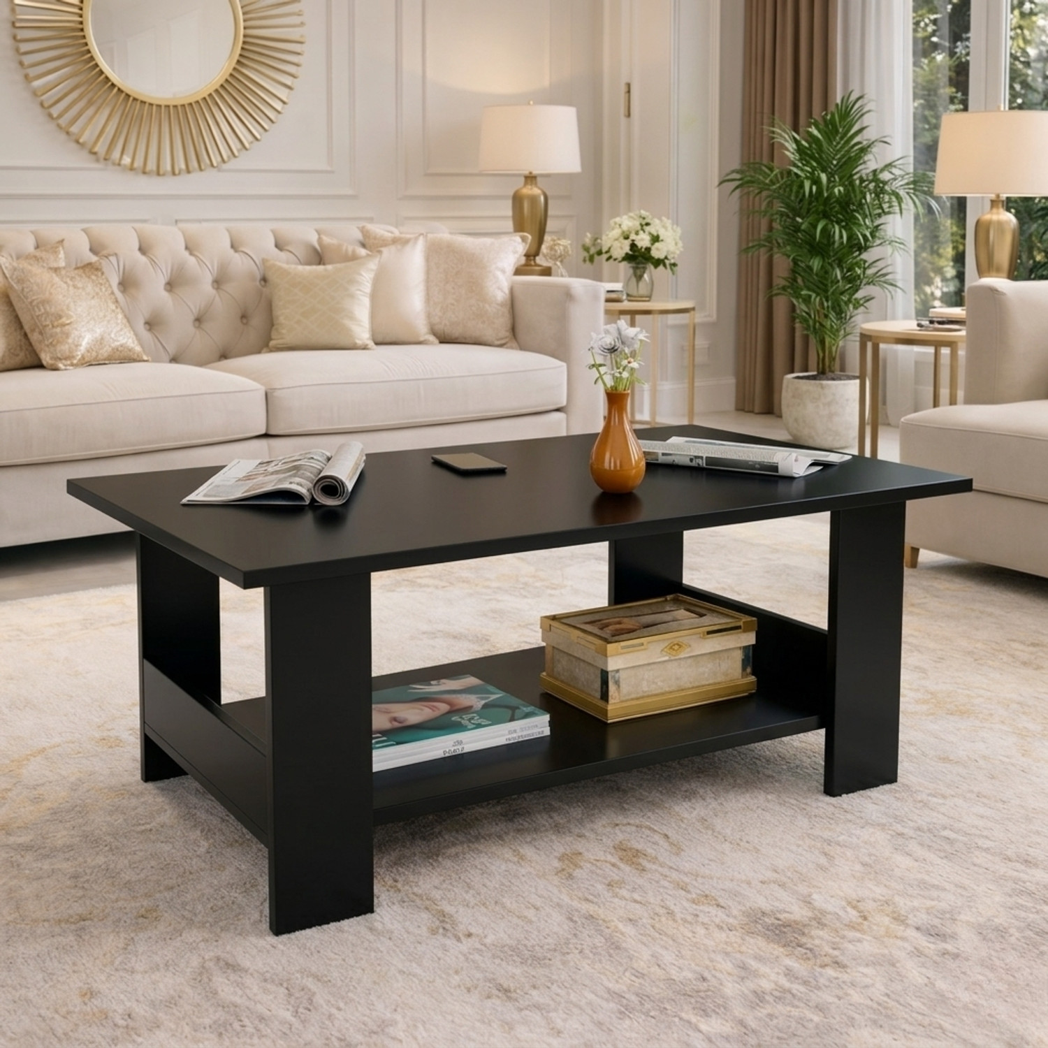 Image of Flipkart Perfect Homes Multipurpose Coffee Table, Console Table, Sofa Table Easy To Assemble Engineered Wood Coffee Table