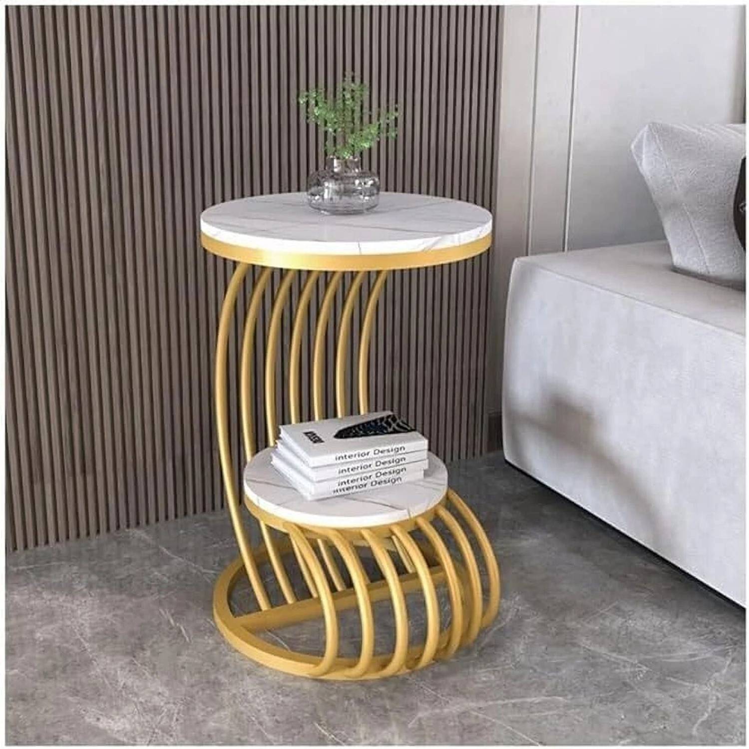 Paradise Metal Frame Marble Look Coffee Table - Image 5
