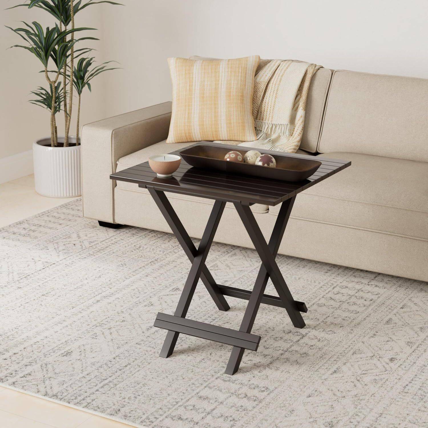 CRAFT D arts Sheesham Wood Patio Square Folding Table Patio Cof