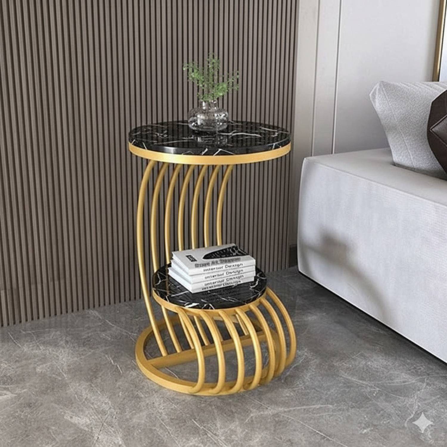Suhailbrothers Engineered Wood Side Table (Finish Color - Blk, Pr