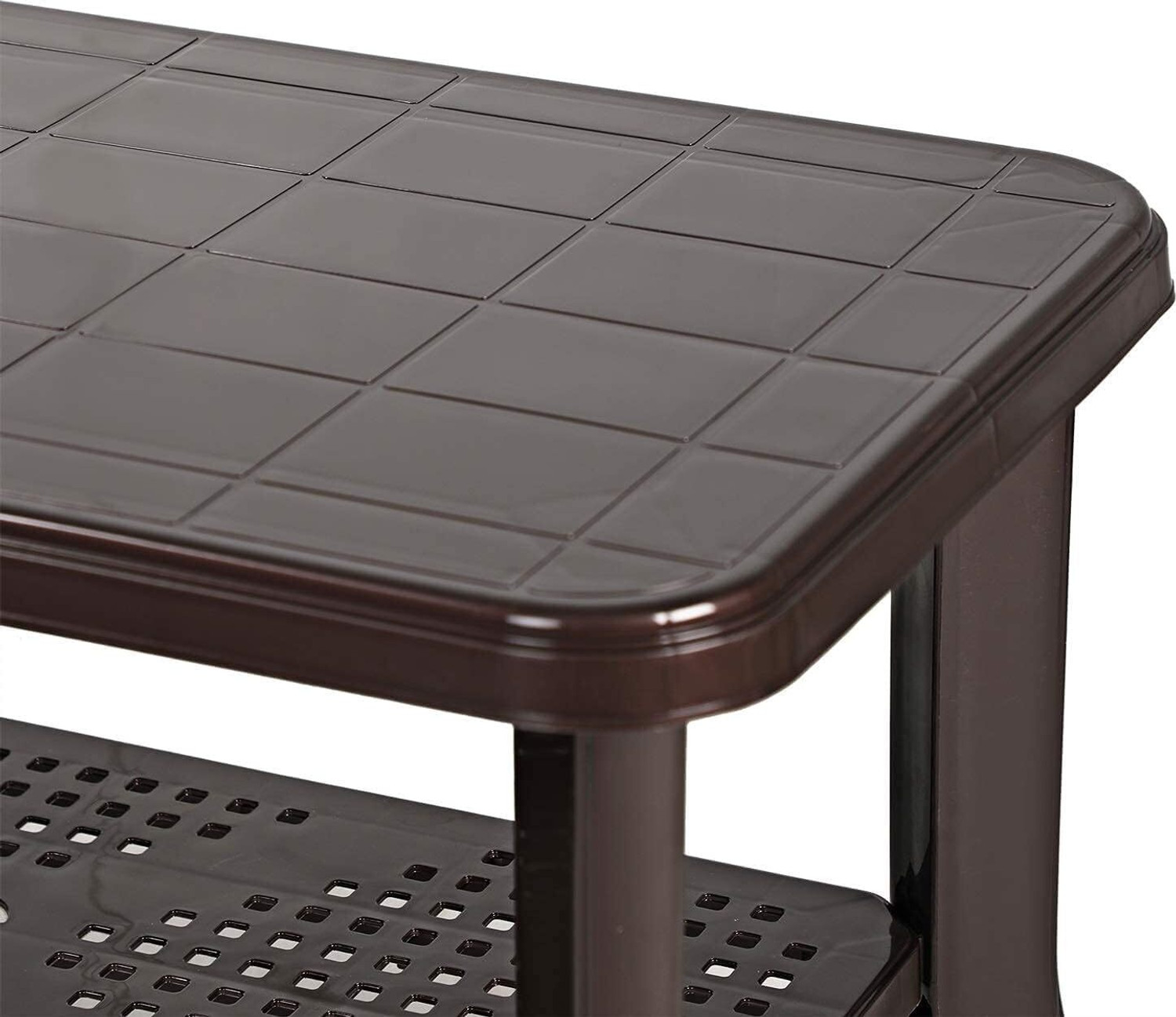 Image of Nilachal Plastic Coffee Table (Finish Color - Brown, Pre-assembled)