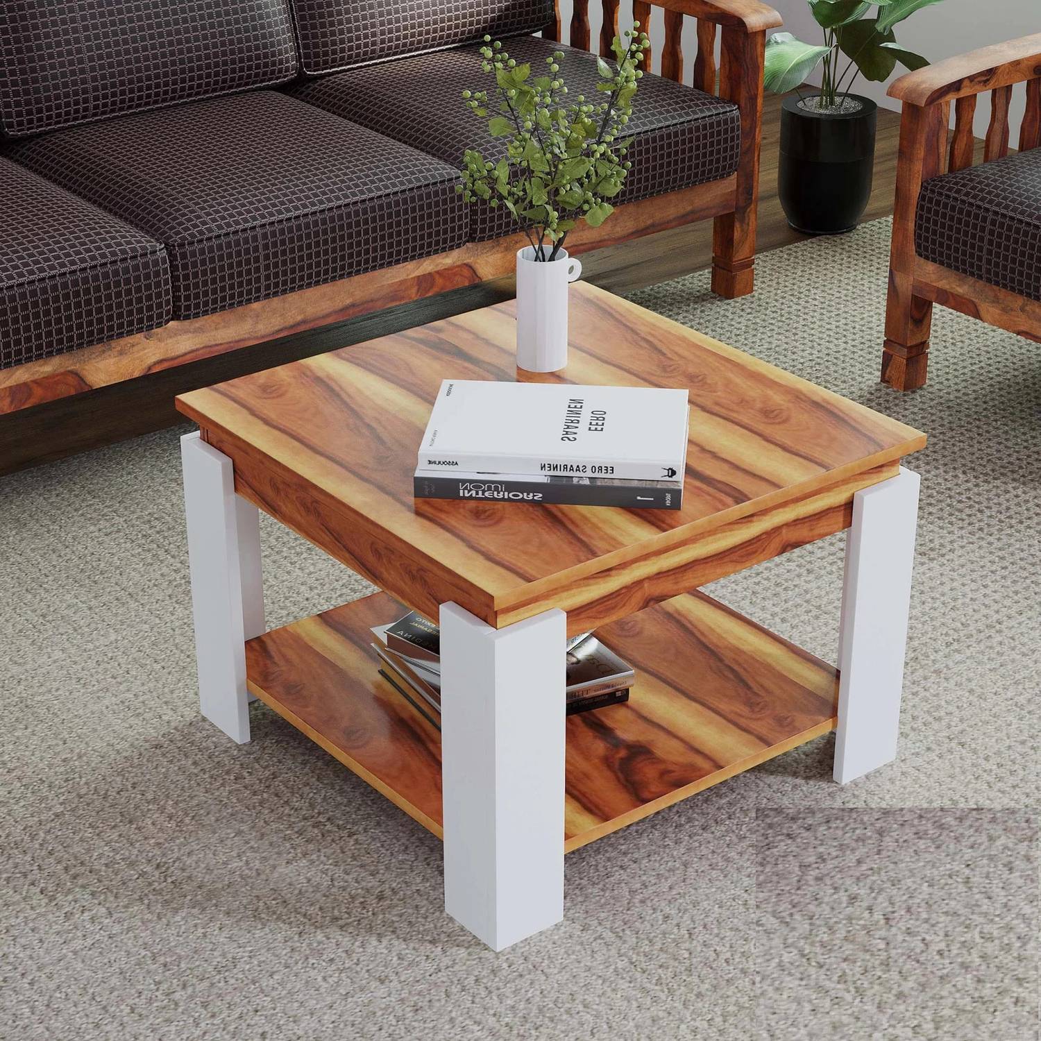 Cherry Wood Alex Engineered Wood Coffee Table