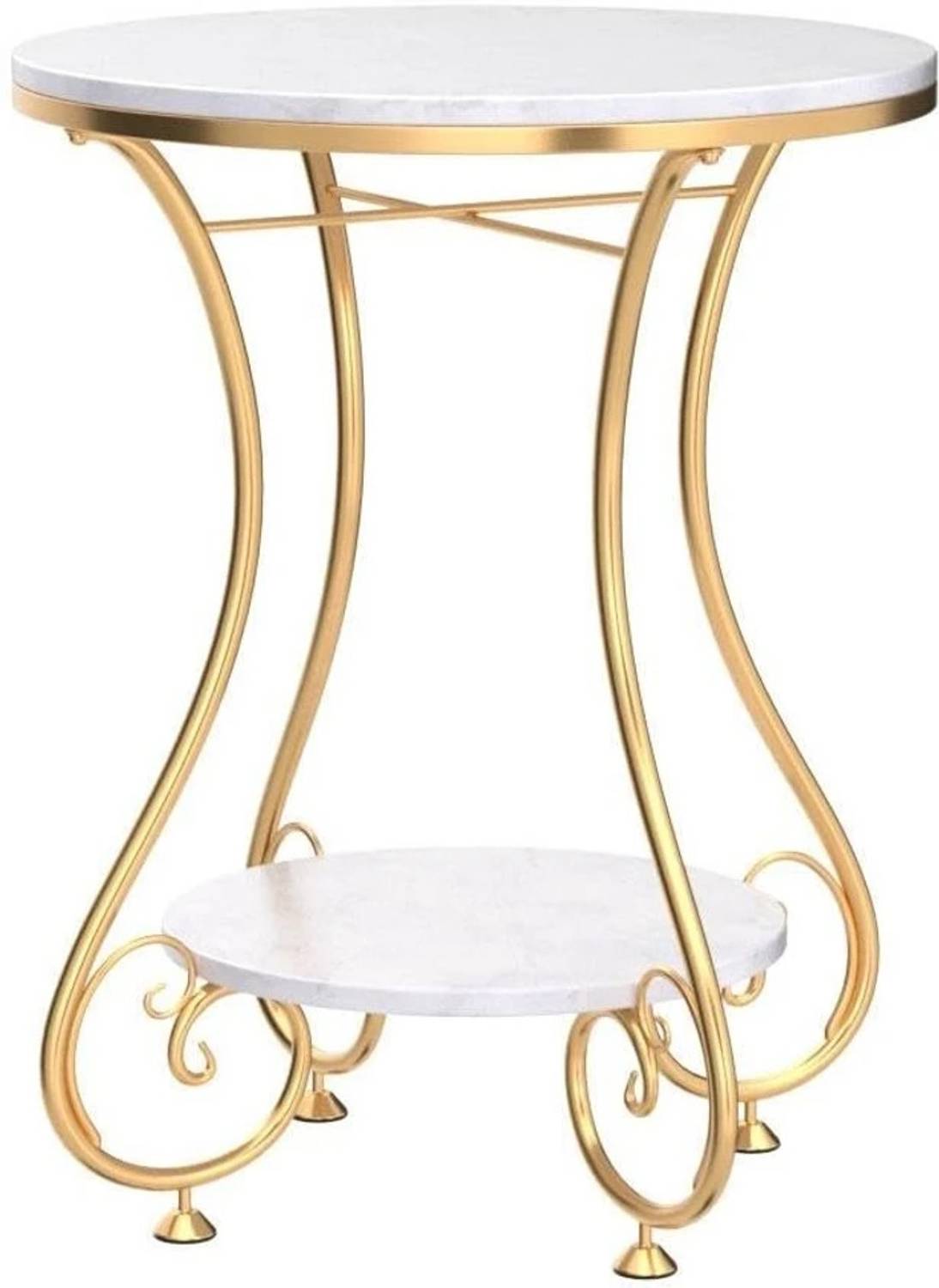 GLIMMERSENCE Metal Coffee Table (Finish Color - GOLD WAHITE, Pre-