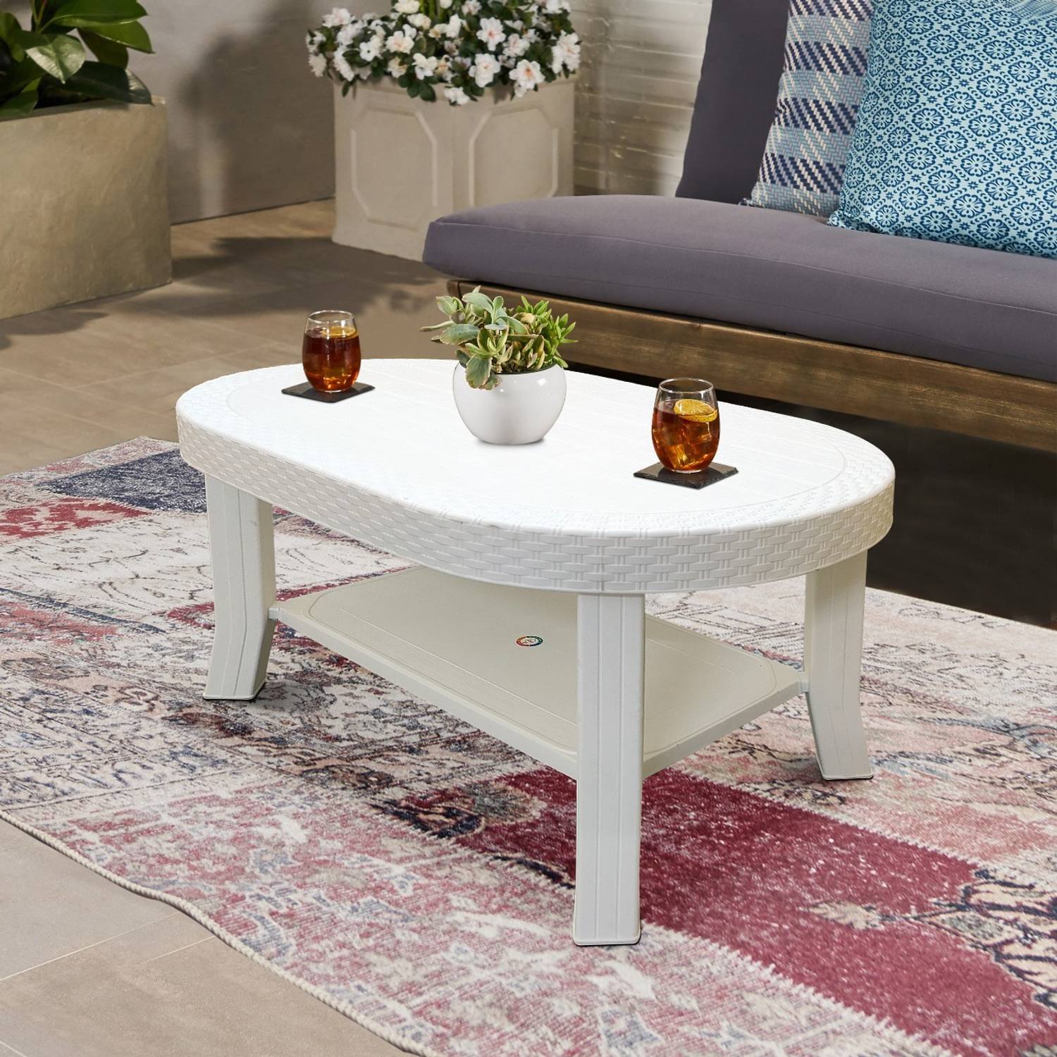 Furniture Yard Saffron Tea Poy / Center Table for Home, Office &