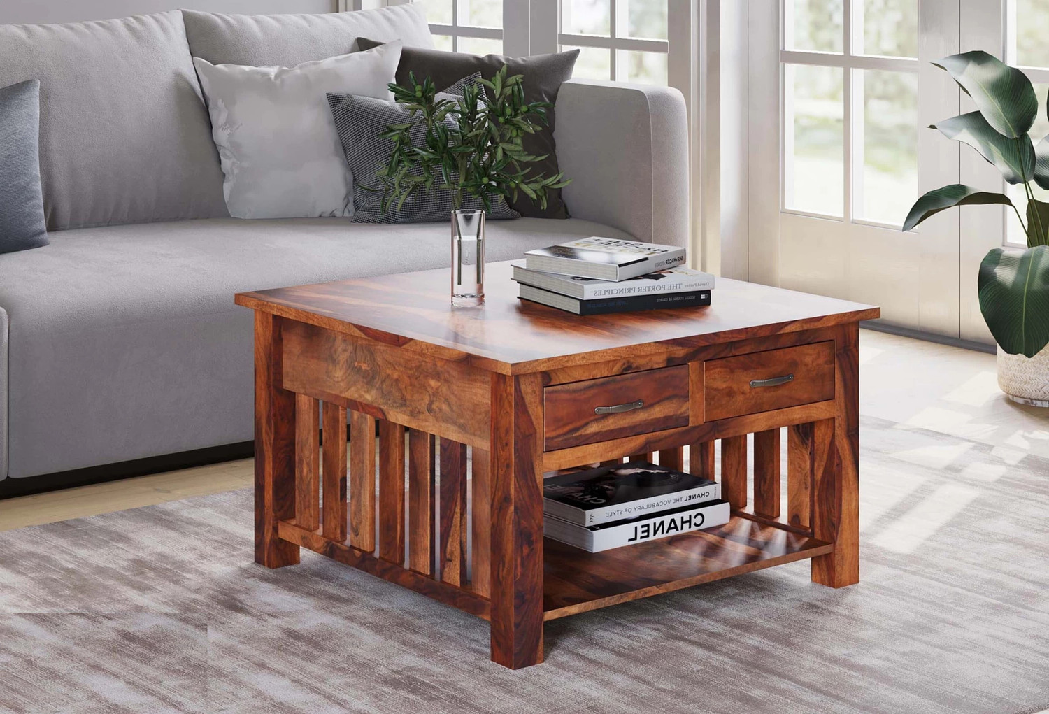 Image of Cherry Wood Rosewood ( Sheesham ) Solid Wood Coffee Table