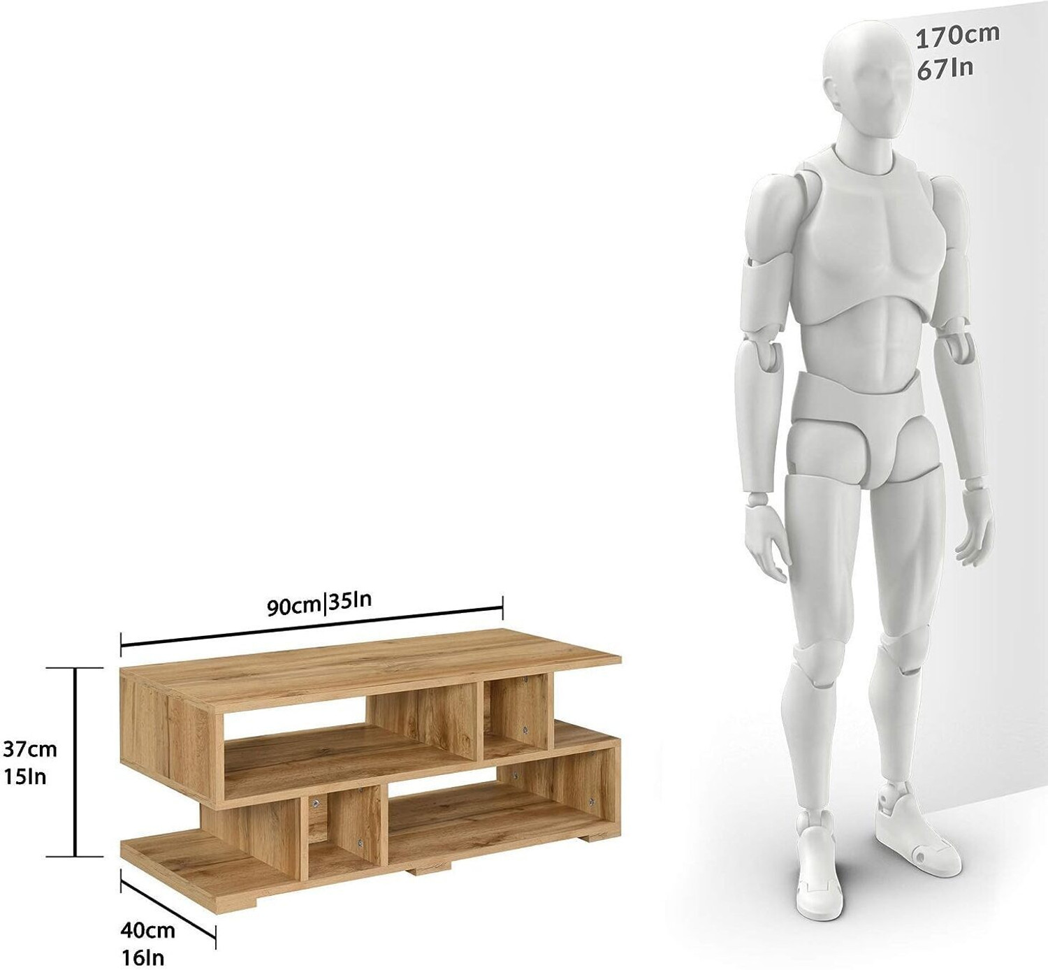 Image of sbf furniture Plank Siena Engineered Wood Coffee Table Engineered Wood Coffee Table