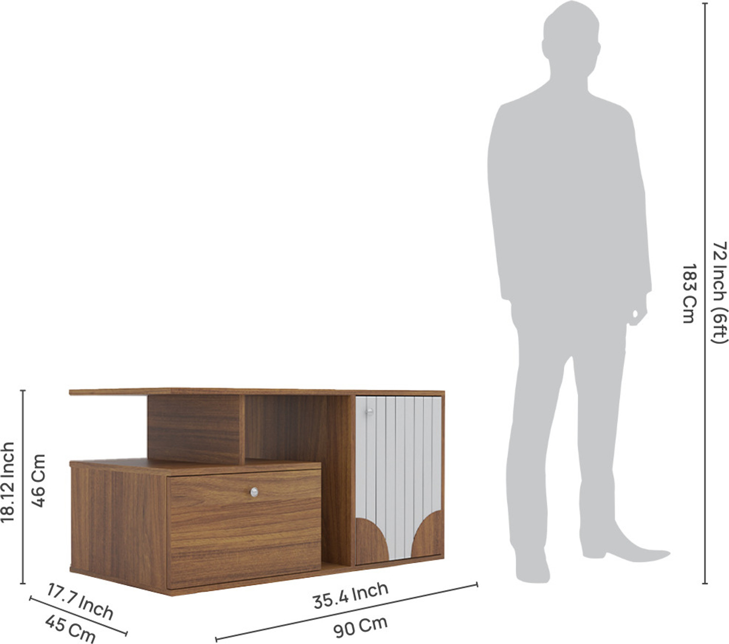 Image of neuspace Amber Coffee Table with Storage, Engineered Wood Coffee Table