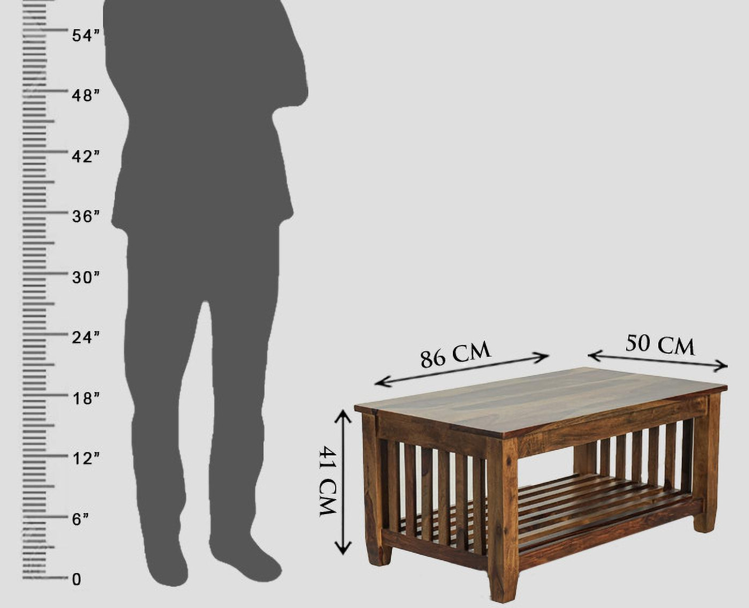 Image of Woodefly Wooden Coffee Table for Living Room /Bedroom /Hotels Solid Wood Tea Table Solid Wood Coffee Table