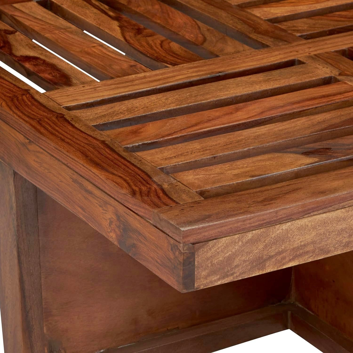 Image of Flipkart Perfect Homes Rosewood (Sheesham) Center Table With 4 Stool Solid Wood Coffee Table
