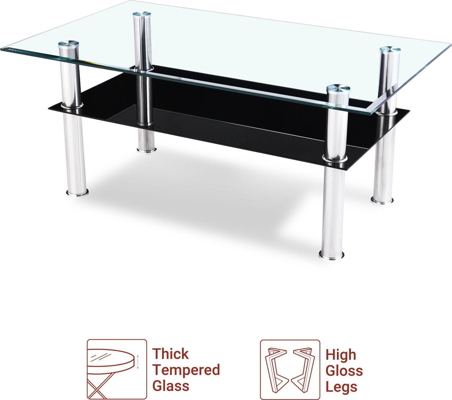 Image of Flipkart Perfect Homes Cluedo Glass Coffee Table