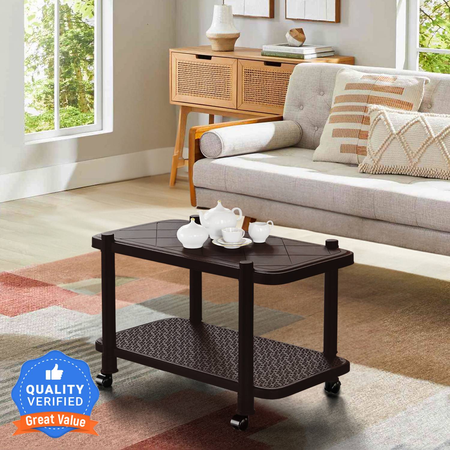 Mighty Home Centre Trolly Coffee Table Tea Poy for Home, Office