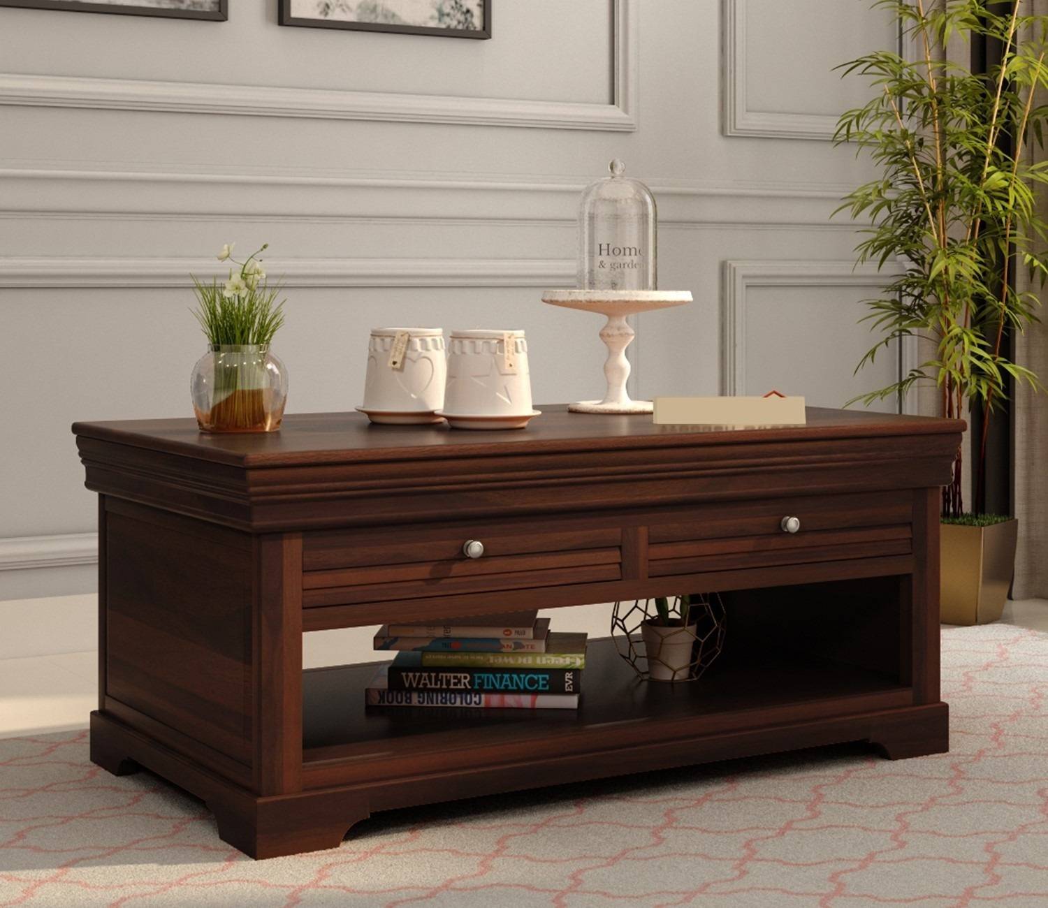 Allie Wood Isaure Rosewood ( Sheesham ) 2 Drawer Solid Wood Coffe