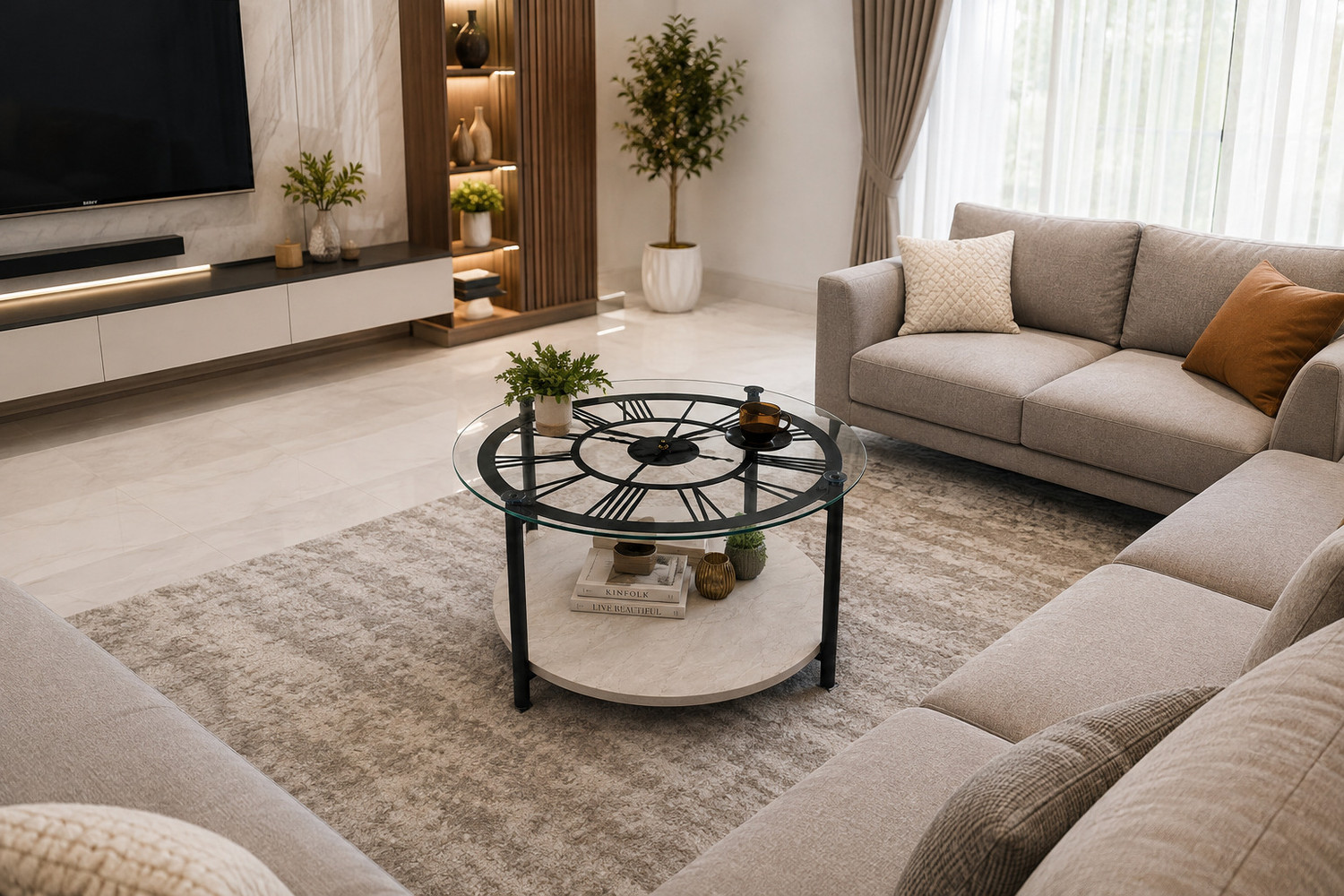 Image of Originn Furniture Premium Luxury Coffee Table | Center Table | Tea Table For Living Room Glass Coffee Table