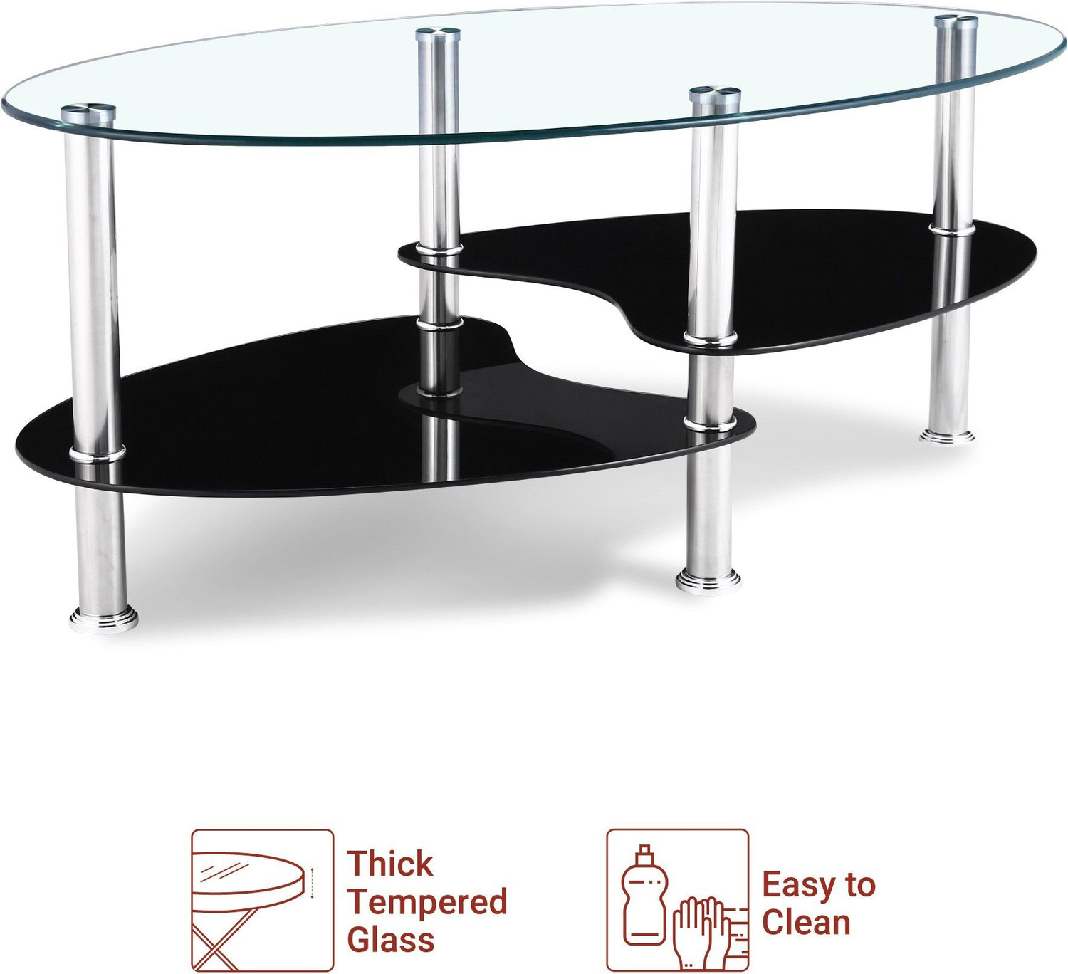 Image of Flipkart Perfect Homes Eclipse Glass Coffee Table