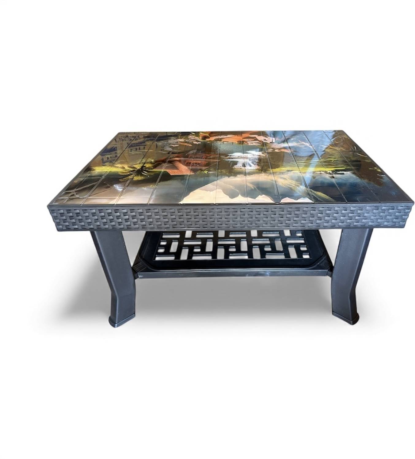 AAMROSE Plastic Coffee Table (Finish Color - MOUNTAIN SCENERY, DI