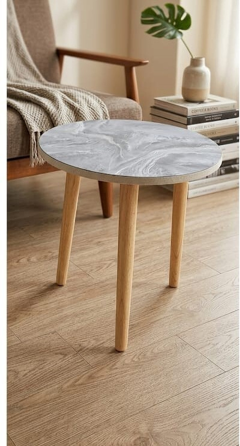 Image of A K Traders Coffee Table Faux Marble Design Table Side Table Solid Wood Side Table