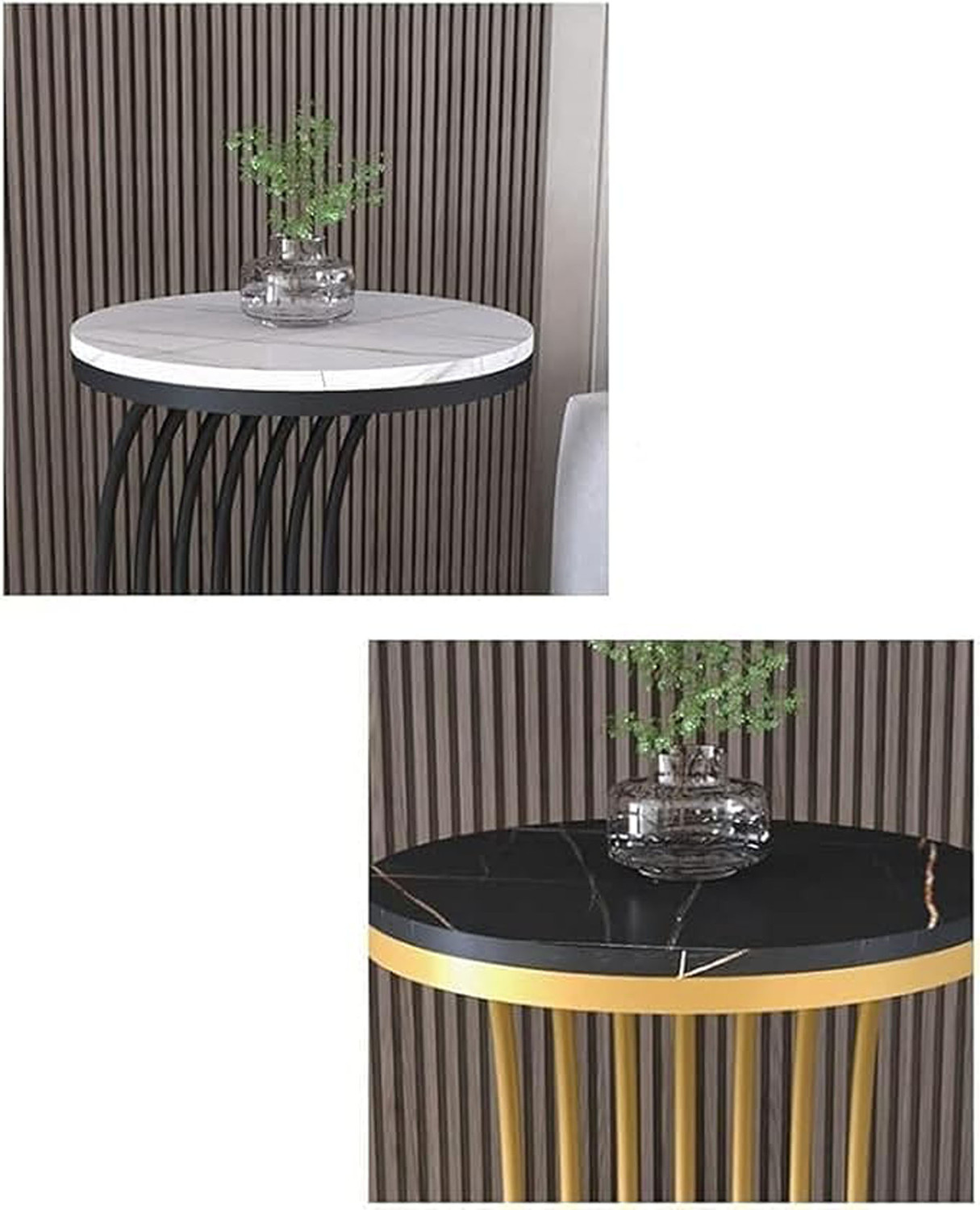 Image of ENIQE STORE ENIQE STORE Dual Level Luxury Coffee Table ( Golden & Black ) Engineered Wood Coffee Table