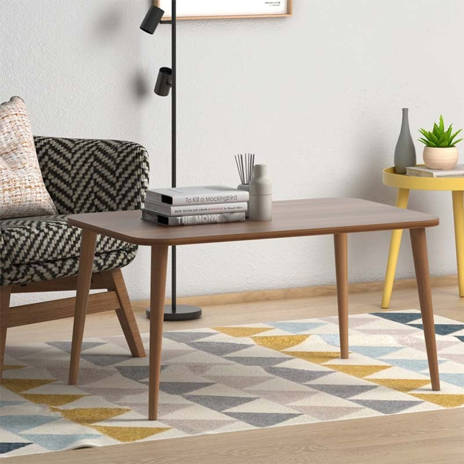 Image of Device Bas with BROWN ART SHOPPEE Faux Marble Coffee Table for Living Room,Table for Living Room, Home, Office Engineered Wood Coffee Table (Finish Color - White, DIY(Do-It-Yourself))