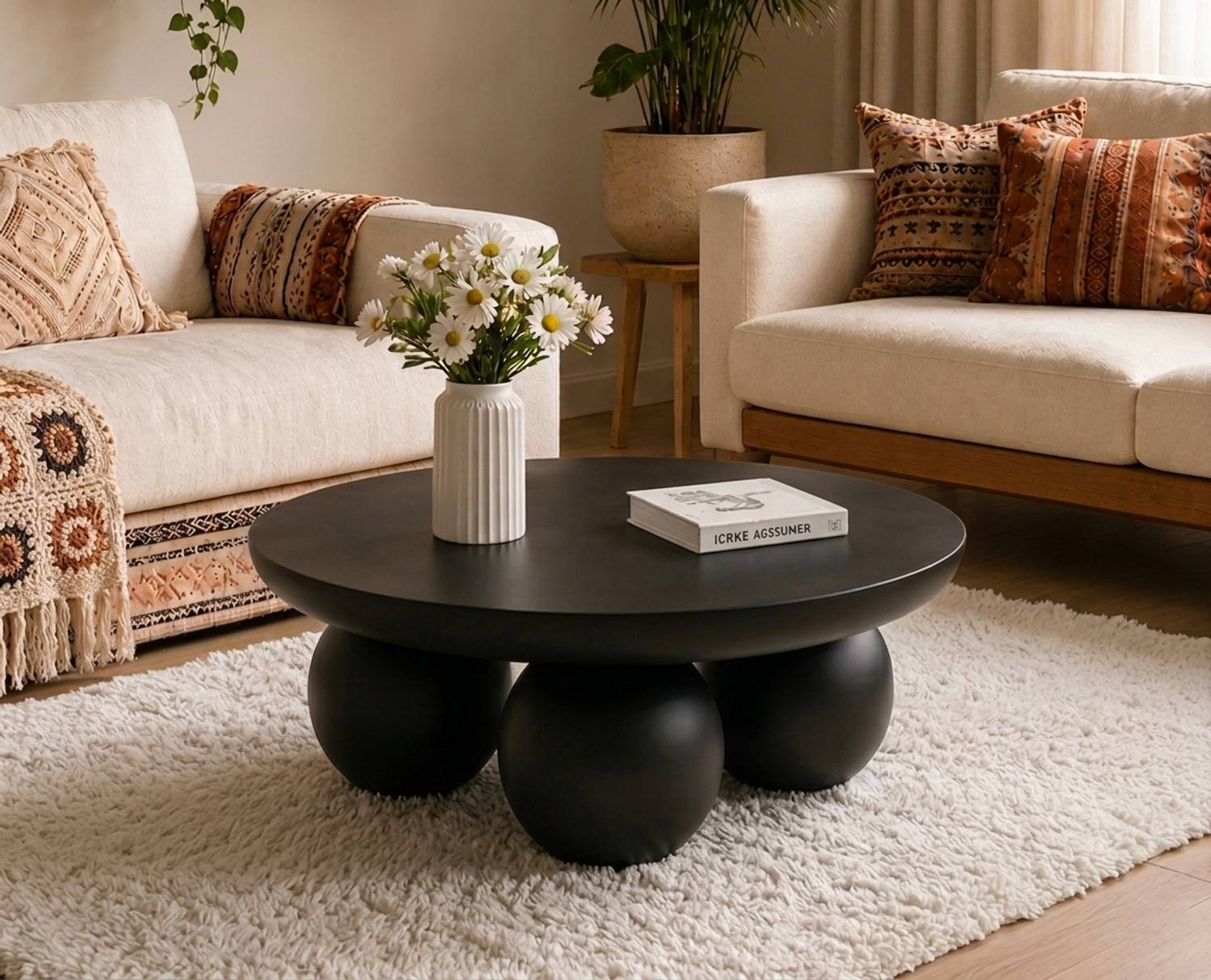 Greenseal Living Room Solid Wood Coffee Table (Finish Color - BLA