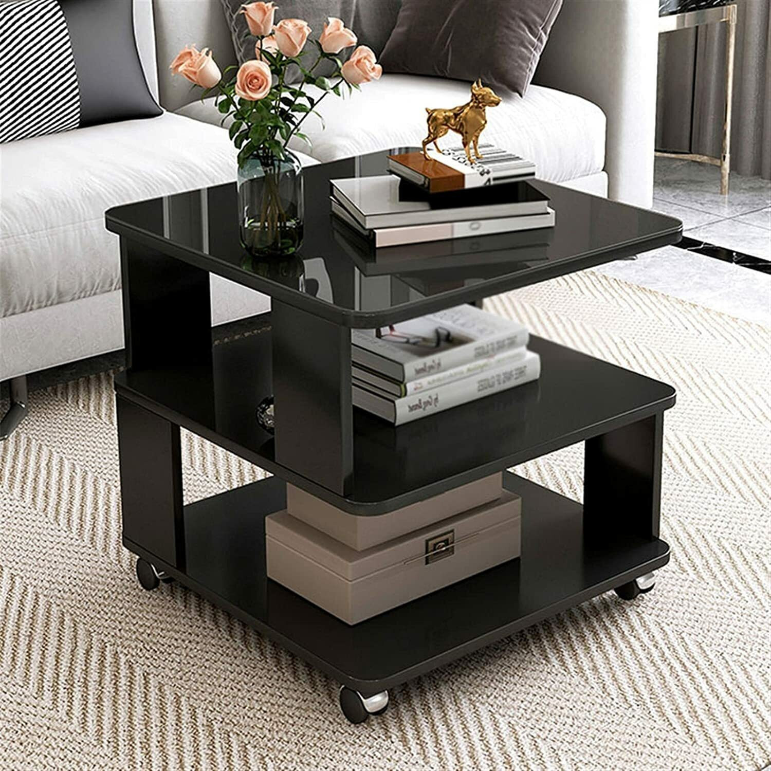 Image of stardecor Unique and Stylish Standard Black Made up of Used for Storage Also. Engineered Wood Coffee Table