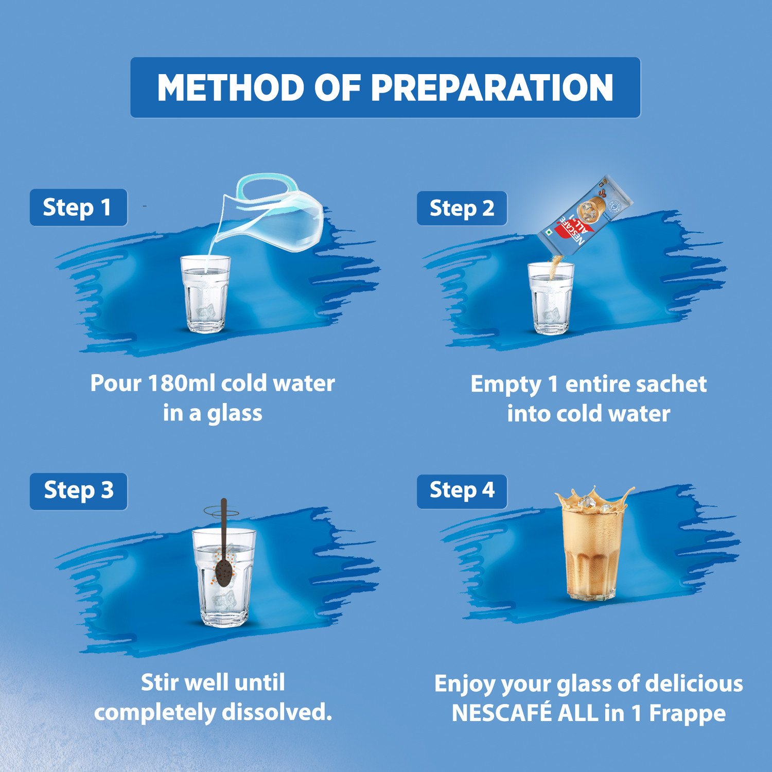Image of Nescafe All-in-1 Frappe Cold Premix Sachets Instant Coffee