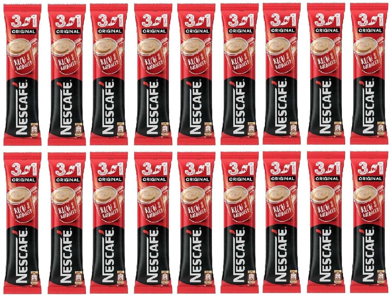 Image of Nescafe 3in1 Original Delicious Blend of Coffee, Creamer & Sugar in Single Serve Sachet Instant Coffee