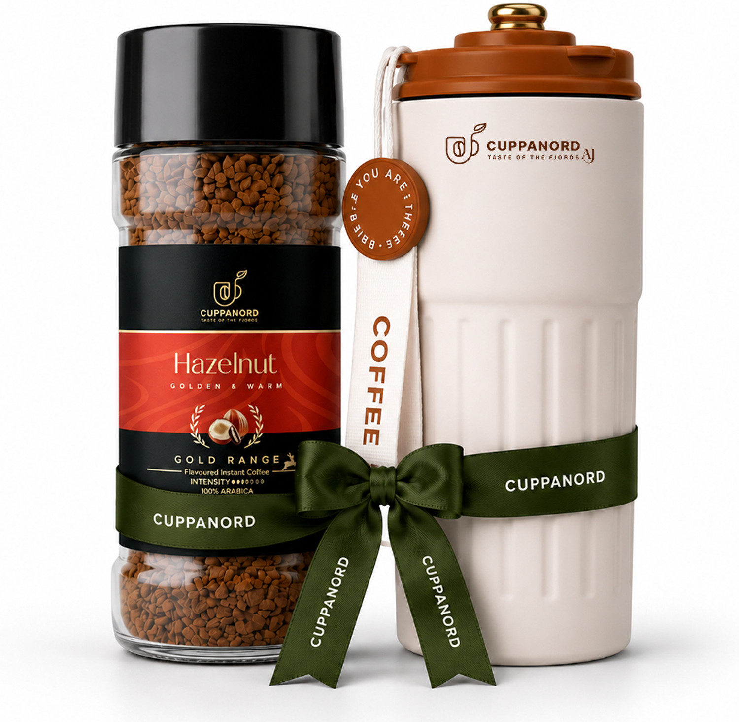 Image of Cuppanord Hazelnut Flavoured Freeze Dried Instant Coffee Rich Aroma | 450mlCoffee Mug Gift Instant Coffee