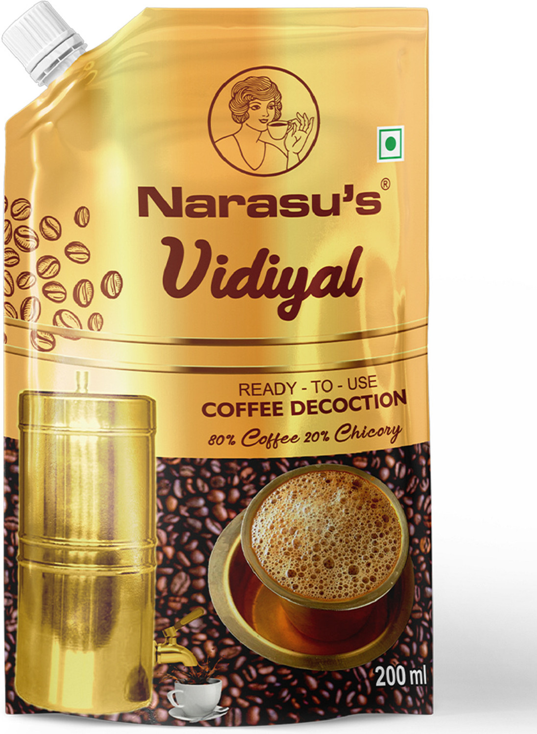 Image of Narasus Vidiyal Coffee Decoction 200ml Roast & Ground Coffee