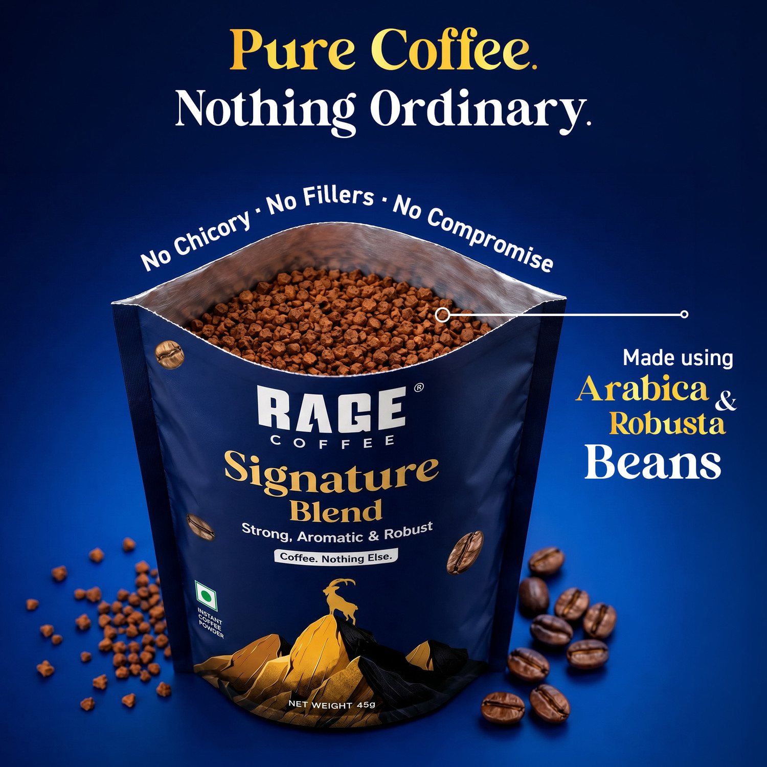 Image of RAGE Signature Blend Instant Coffee | Strong, Aromatic & Robust | Instant Coffee