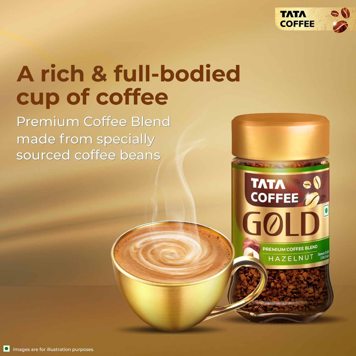 Image of Tata Coffee Gold Premium Blend, Full Bodied Taste & Rich Aroma Instant Coffee