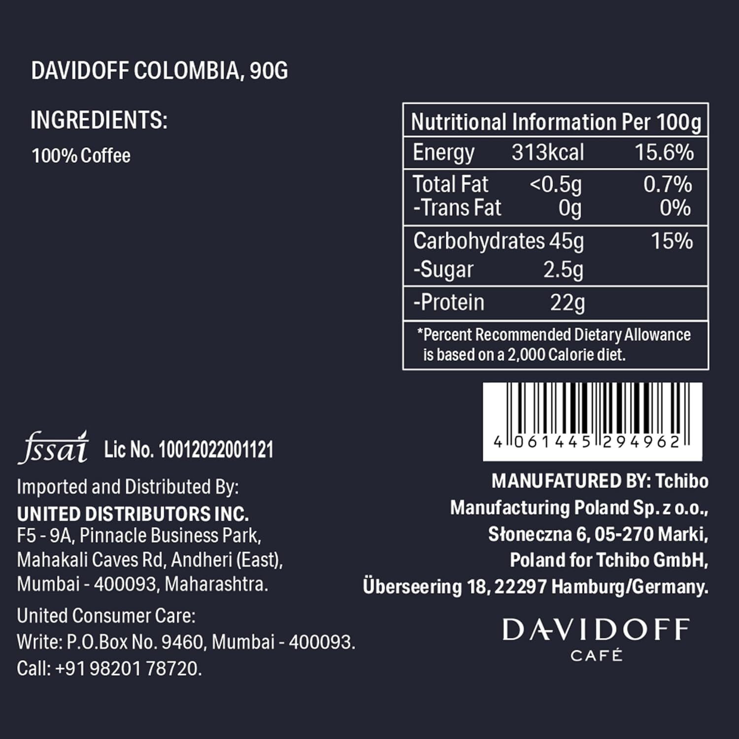 Image of Davidoff Origins Colombia Flavour Instant Coffee, 11 /12 Intensity - 100% Arabica Instant Coffee
